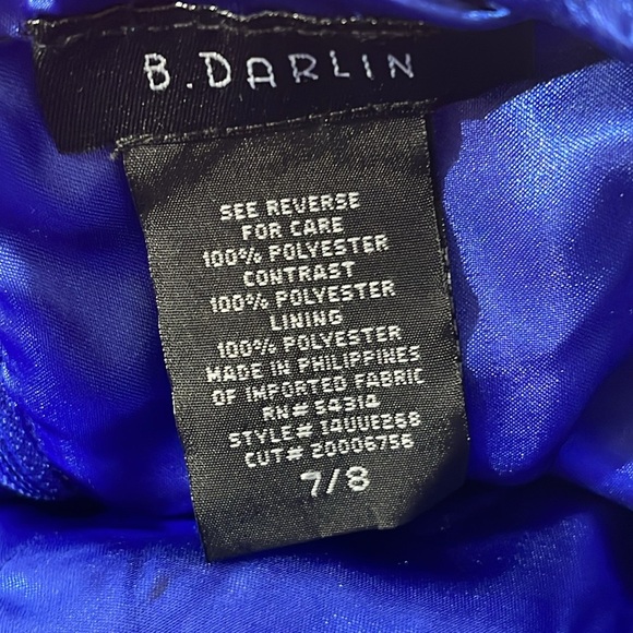 B.DARLIN Floral Print Blue Strapless Fit & Flare Dress Size 7/8 NEW - Picture 9 of 11